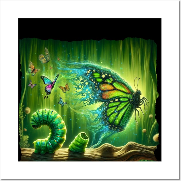 From Caterpillar to Butterfly mystical woods Wall Art by DaysMoon